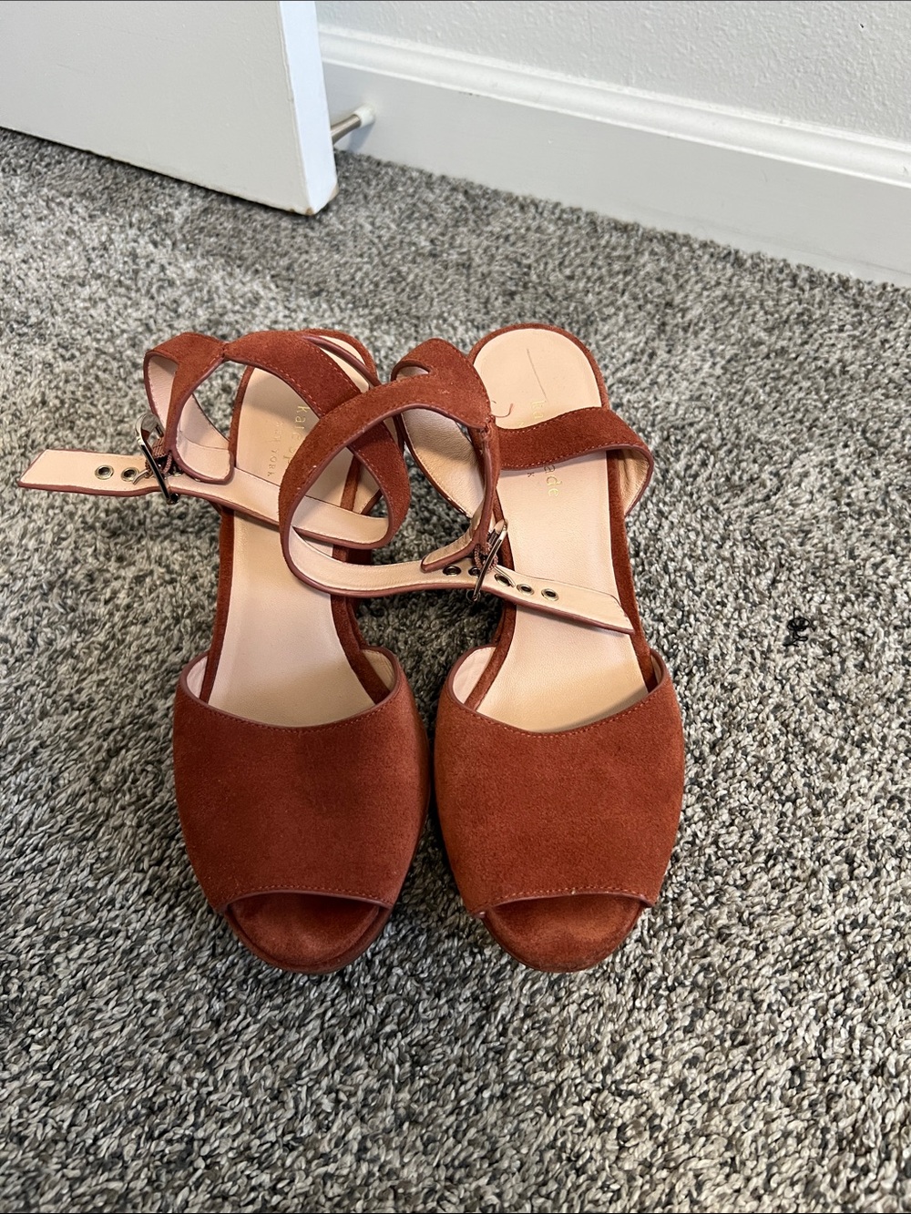 Kate spade  Suede Open-Toe Ankle-Strap Heels